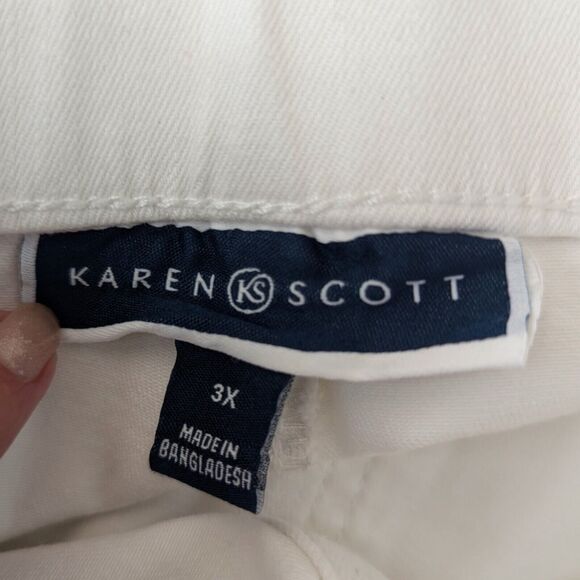 Karen Scott Pull-On Jeans Women's Plus Sz 3X White Stretch Pants Lightweight NWT - Picture 6 of 10